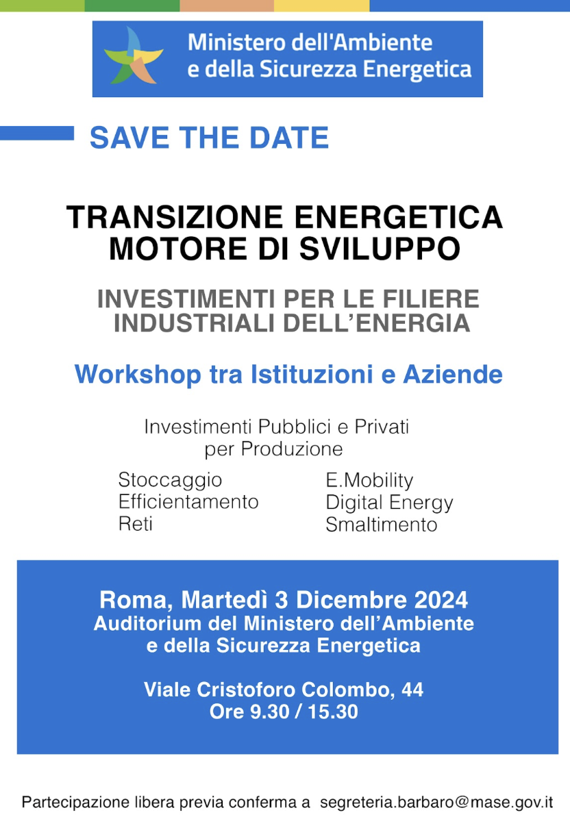 Transizione energetica motore di sviluppo. Investimenti per le filiere industriali dell'energia